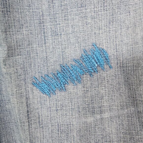 VTG 90s Marithe Francois Girbaud Mens Embroidered Jeans Sz 34 Light Wash Baggy - Picture 10 of 13